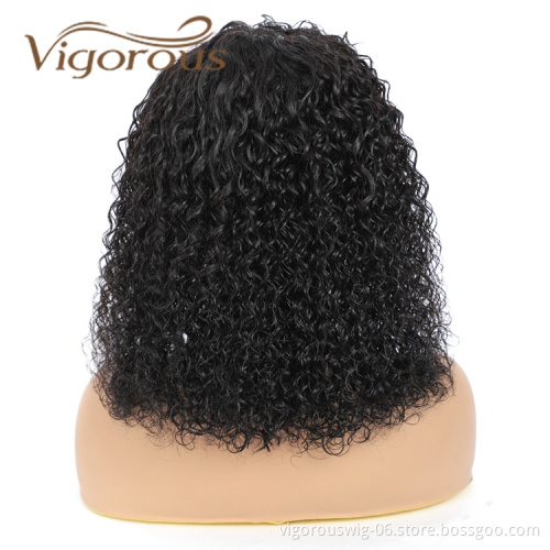 High Quality Wholesale With Fringe 100% Human Hair Cheapest Bob Curly Wave For Black Women Real Human Hair Wigs